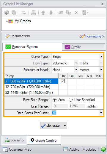 The Graph Control Settings in the Quick Access Panel.